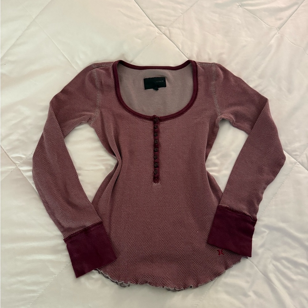 Hurley Maroon Long Sleeve Top
